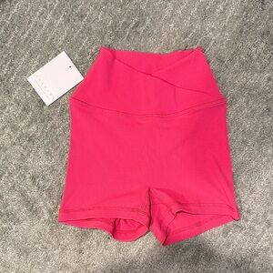 Vibrant Pink High Waist Women's Shorts